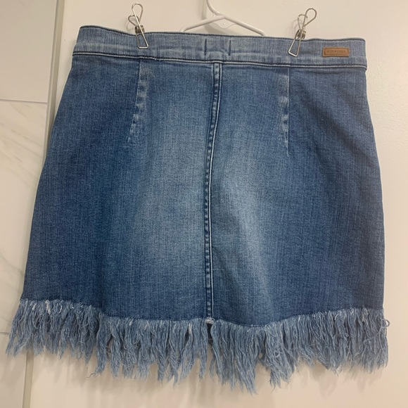 High Waisted Denim Women’s Skirt with Fringe | Boho/Country | Size S - Picture 2 of 4